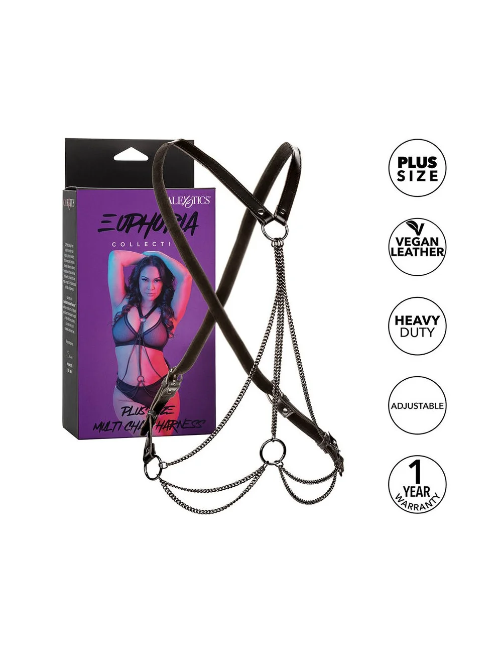CALEXOTICS - EUPHORIA MULTICHAIN HARNESS PREMIUM PLUS SIZE CALEXOTICS - EUPHORIA MULTICHAIN HARNESS PREMIUM PLUS SIZE