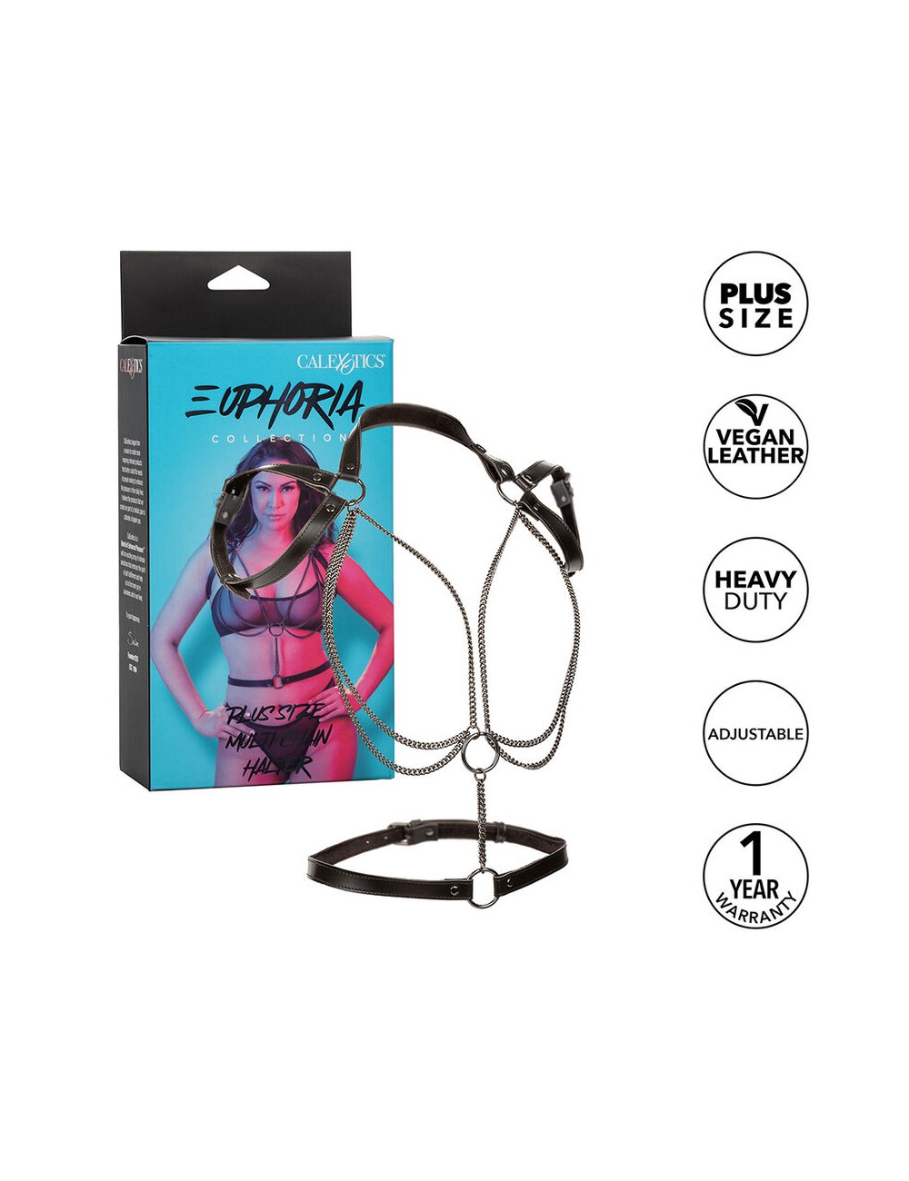 CALEXOTICS - EUPHORIA MULTICHAIN HALTER HARNESS PREMIUM PLUS SIZE CALEXOTICS - EUPHORIA MULTICHAIN HALTER HARNESS PREMIUM PLUS SIZE