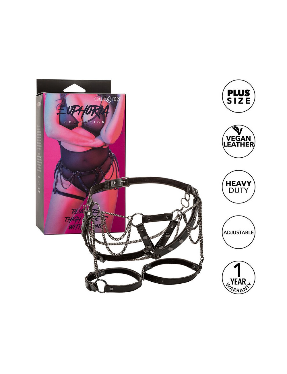 CALEXOTICS - EUPHORIA MULTICHAIN THIGH HARNESS PREMIUM PLUS SIZE CALEXOTICS - EUPHORIA MULTICHAIN THIGH HARNESS PREMIUM PLUS SIZE