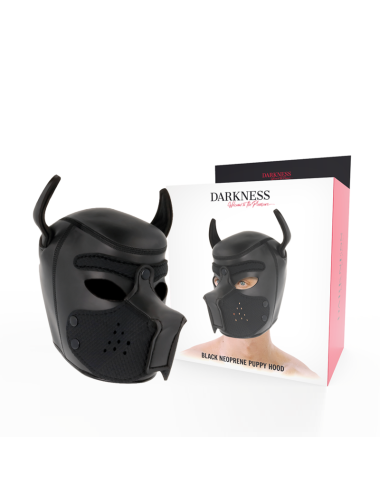 DARKNESS - NEOPRENE DOG MASK WITH REMOVABLE MUZZLE M