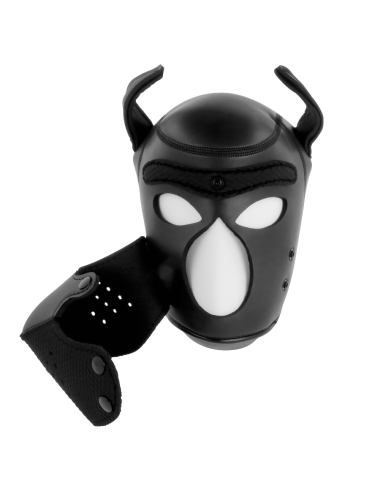 DARKNESS - NEOPRENE DOG MASK WITH REMOVABLE MUZZLE L