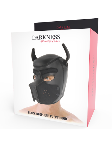 DARKNESS - NEOPRENE DOG MASK WITH REMOVABLE MUZZLE L