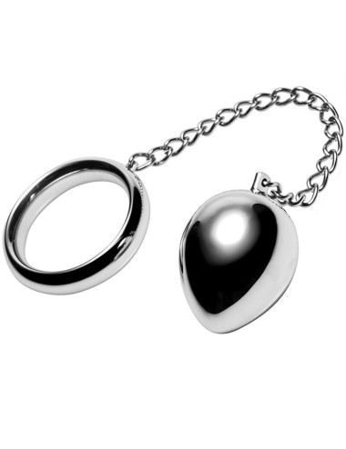 METAL HARD - COCK RING 40MM + CHAIN WITH METAL BALL