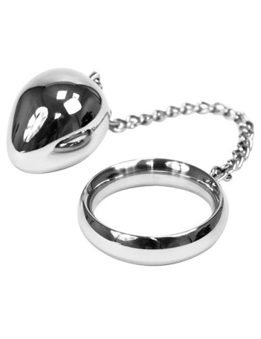 METAL HARD - COCK RING 50MM + CHAIN WITH METAL BALL
