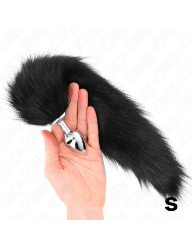 KINK - ANAL PLUG SIZE S 7 X 3 CM WITH SYNTHETIC TAIL 40 CM BLACK