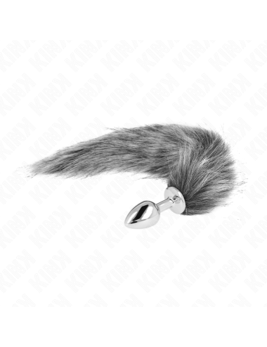 KINK - ANAL PLUG SIZE S 7 X 3 CM WITH SYNTHETIC TAIL 40 CM GREY