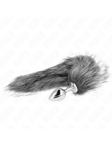 KINK - ANAL PLUG SIZE M 8 X 3.5 CM WITH SYNTHETIC TAIL 40 CM GREY
