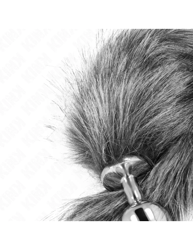 KINK - ANAL PLUG SIZE M 8 X 3.5 CM WITH SYNTHETIC TAIL 40 CM GREY