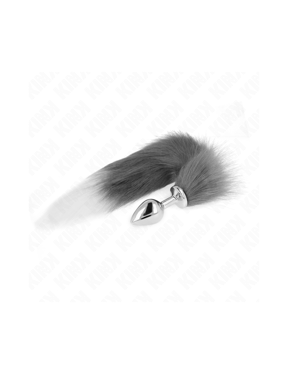 KINK - ANAL PLUG SIZE M 8 X 3.5 CM WITH SYNTHETIC TAIL 40 CM GREY AND WHITE
