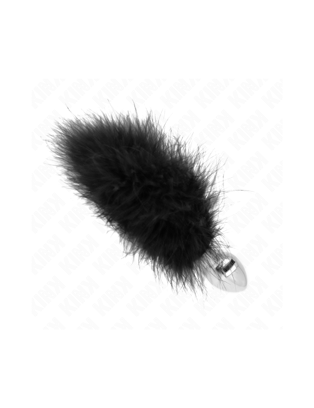 KINK - STAINLESS STEEL ANAL PLUG 11 x 7 CM WITH FEATHER 11 CM