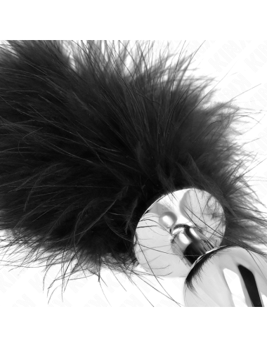 KINK - STAINLESS STEEL ANAL PLUG 11 x 7 CM WITH FEATHER 11 CM