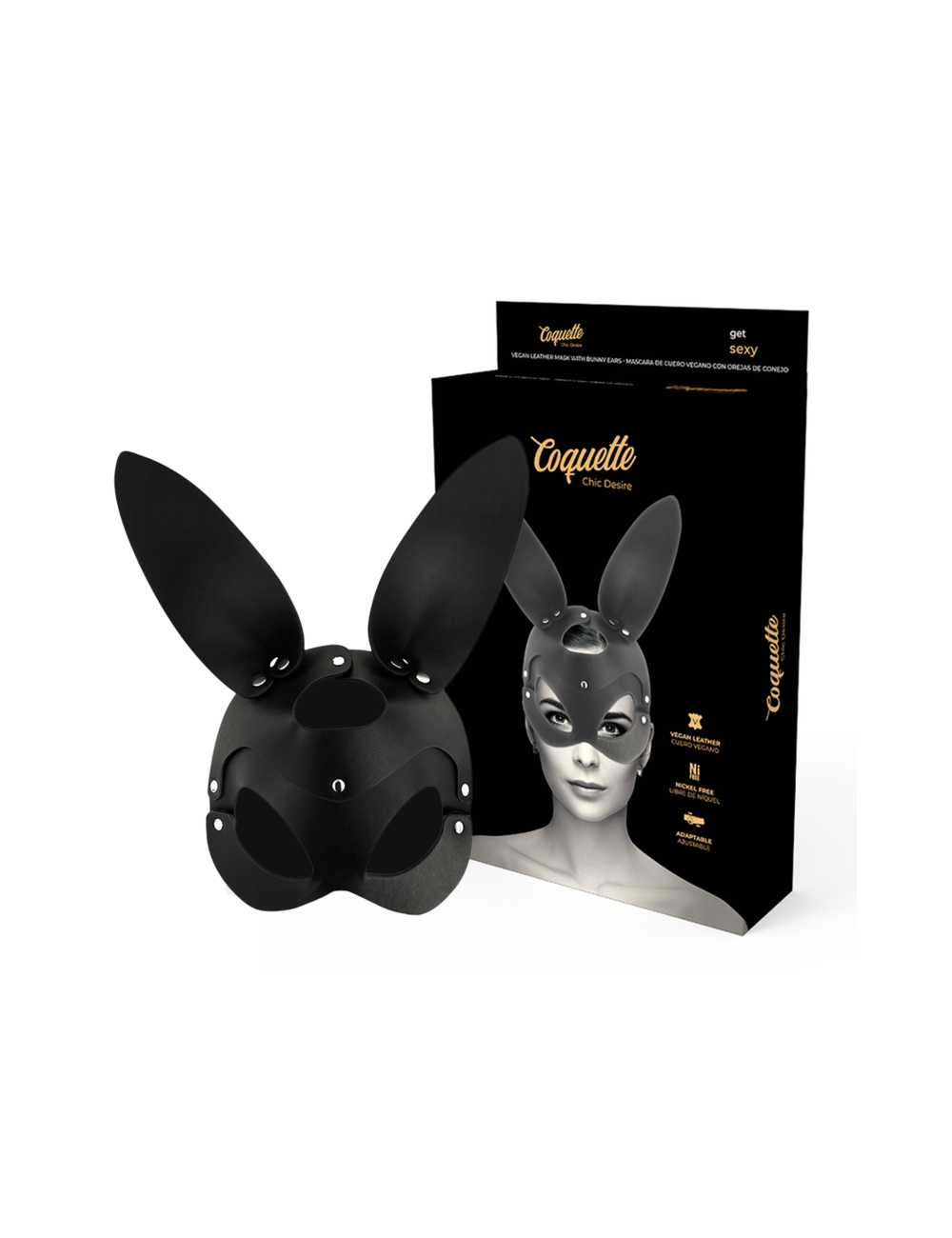 COQUETTE CHIC DESIRE - VEGAN LEATHER MASK WITH BUNNY EARS COQUETTE CHIC DESIRE - VEGAN LEATHER MASK WITH BUNNY EARS
