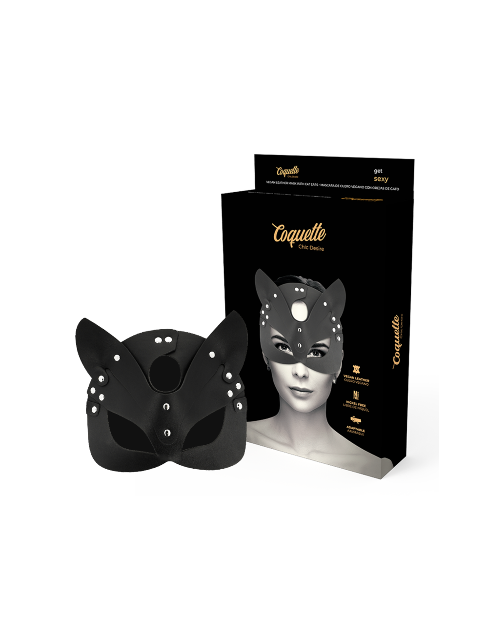 COQUETTE CHIC DESIRE - VEGAN LEATHER MASK WITH BUNNY EARS COQUETTE CHIC DESIRE - VEGAN LEATHER MASK WITH BUNNY EARS