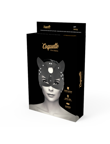 COQUETTE CHIC DESIRE - VEGAN LEATHER MASK WITH BUNNY EARS