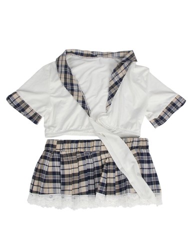 SUBBLIME - SEXY SCHOOLGIRL COSTUME TOP AND SKIRT L/XL