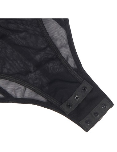 SUBBLIME - BLACK CHAIN SUSPENDERS BODYSUIT S/M
