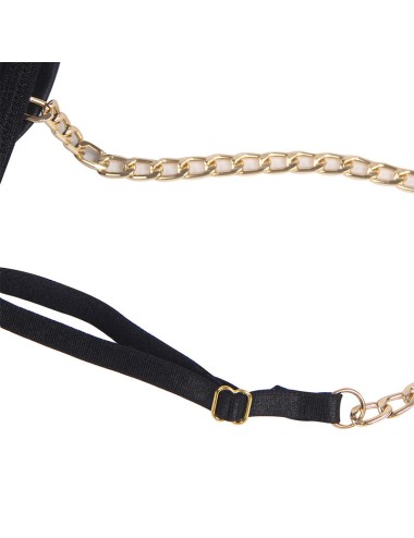 SUBBLIME - BLACK CHAIN SUSPENDERS BODYSUIT S/M