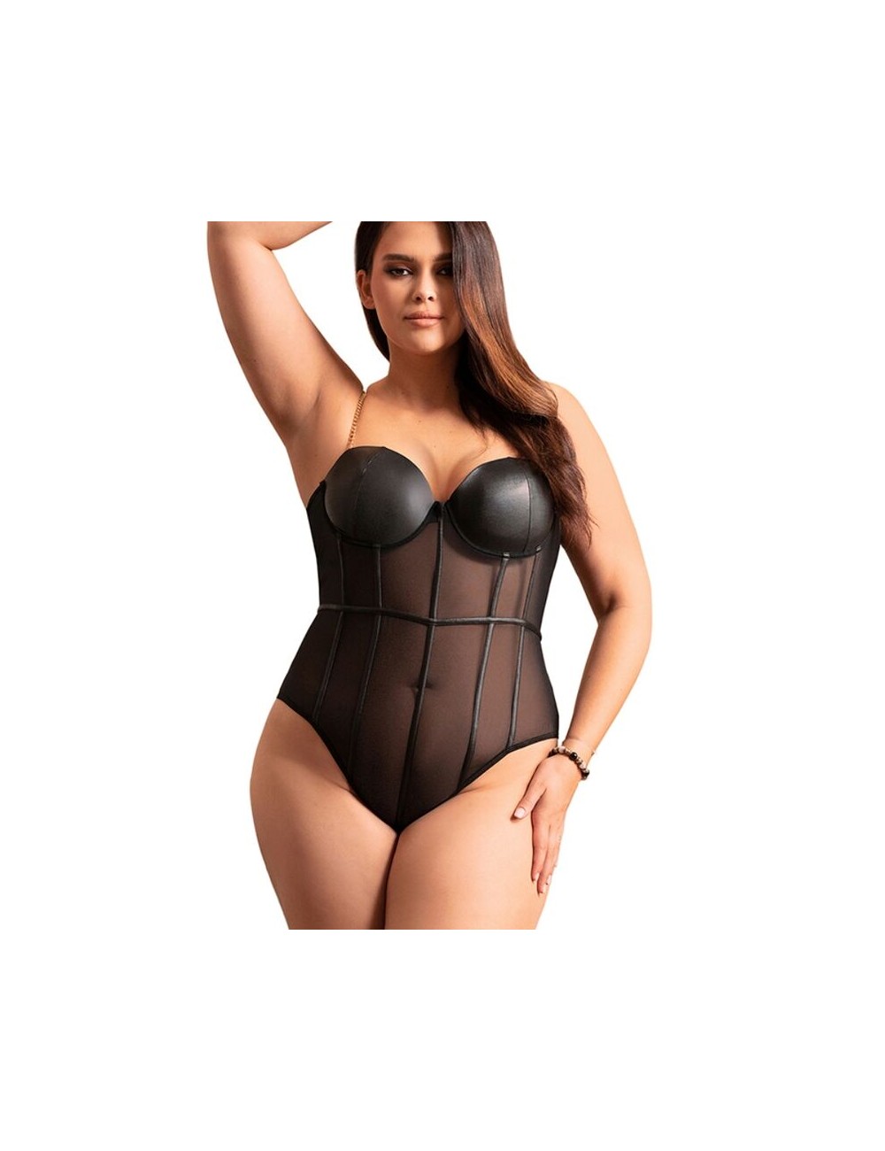 SUBBLIME - BLACK CHAIN SUSPENDERS BODYSUIT L/XL SUBBLIME - BLACK CHAIN SUSPENDERS BODYSUIT L/XL