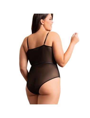SUBBLIME - BLACK CHAIN SUSPENDERS BODYSUIT L/XL