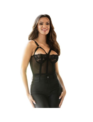 SUBBLIME - TEDDY WITH GARTER STRAP DETAIL CHEST BLACK L/XL