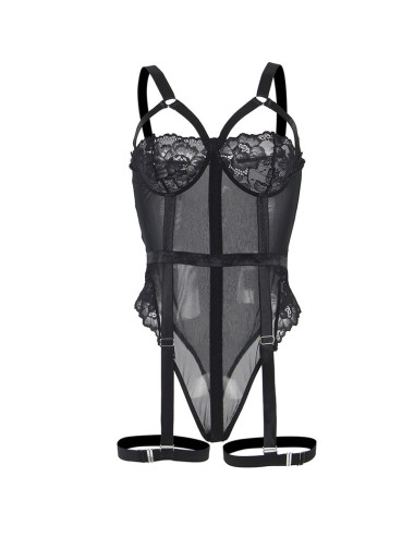 SUBBLIME - TEDDY WITH GARTER STRAP DETAIL CHEST BLACK L/XL