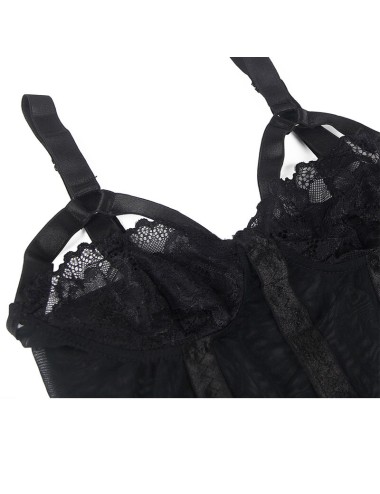 SUBBLIME - TEDDY WITH GARTER STRAP DETAIL CHEST BLACK L/XL