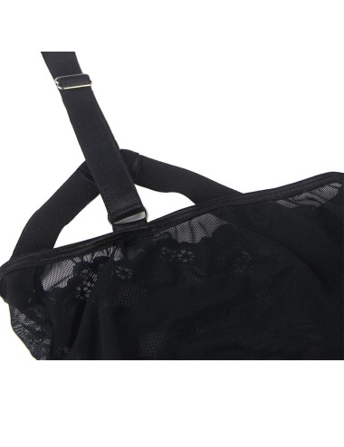 SUBBLIME - TEDDY WITH GARTER STRAP DETAIL CHEST BLACK L/XL