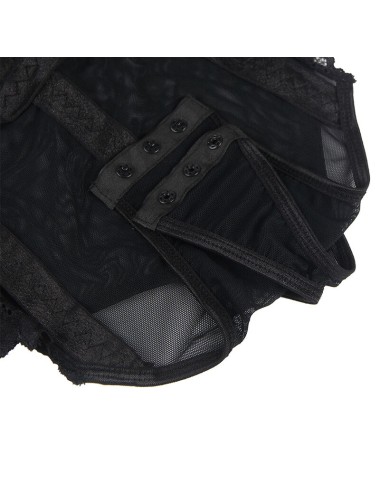 SUBBLIME - TEDDY WITH GARTER STRAP DETAIL CHEST BLACK L/XL