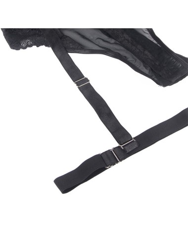 SUBBLIME - TEDDY WITH GARTER STRAP DETAIL CHEST BLACK L/XL