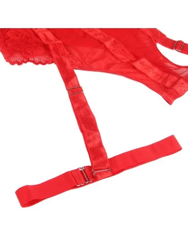 SUBBLIME - TEDDY WITH GARTER STRAP DETAIL CHEST RED S/M