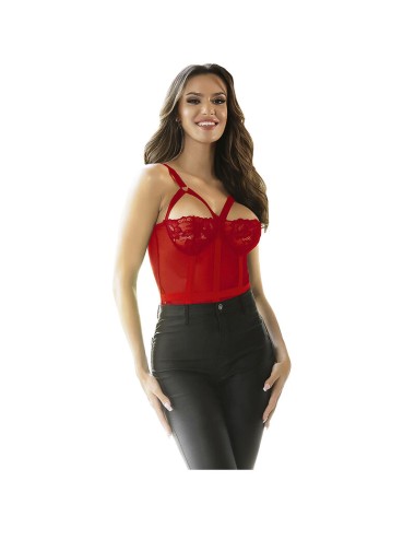 SUBBLIME - TEDDY WITH GARTER STRAP DETAIL CHEST RED L/XL
