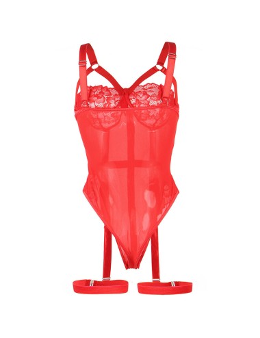 SUBBLIME - TEDDY WITH GARTER STRAP DETAIL CHEST RED L/XL