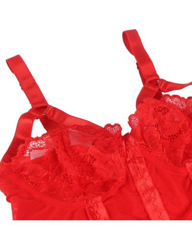 SUBBLIME - TEDDY WITH GARTER STRAP DETAIL CHEST RED L/XL