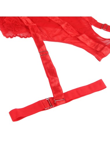 SUBBLIME - TEDDY WITH GARTER STRAP DETAIL CHEST RED L/XL
