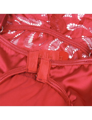 SUBBLIME - SATIN BABYDOLL WITH LACE RED S/M