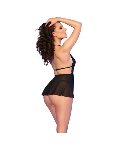 CHILIROSE - CR 4720 BABYDOLL & THONG BLACK L