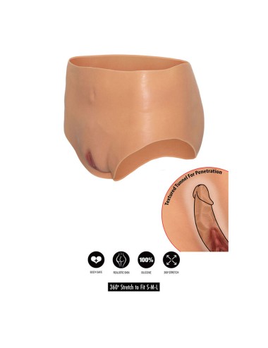 HIDDEN DESIRE - ALTER EGO OPEN VAGINA BRIEF HIGH WAIST FLESH