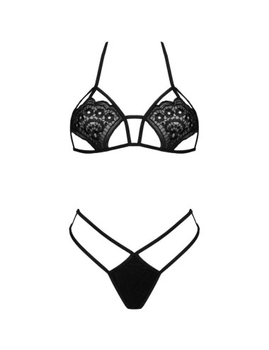 LIVCO CORSETTI FASHION - JIMENA LC 20216 BRA + THONG BLACK ONE SIZE