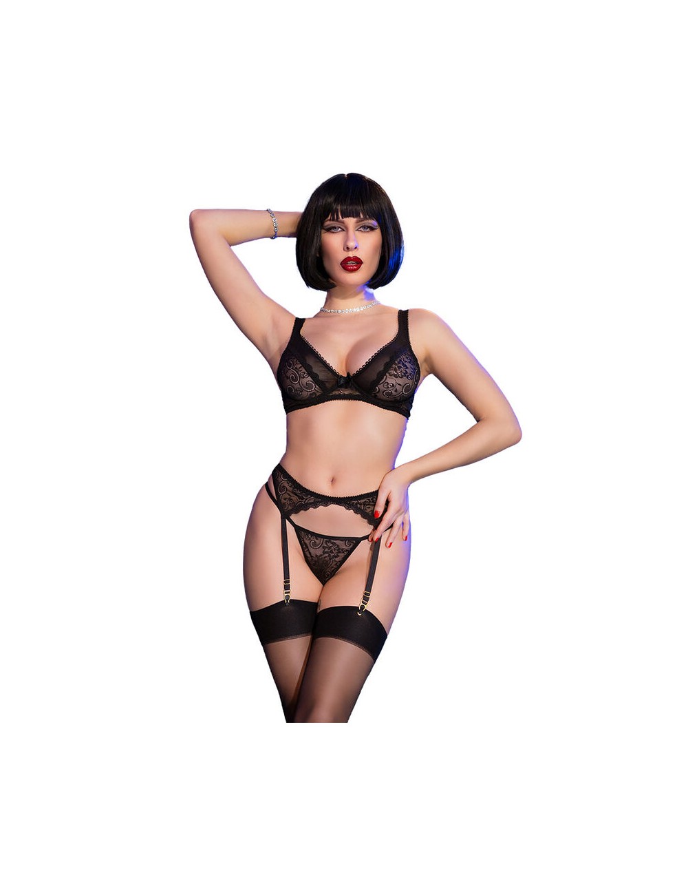 CHILIROSE - CR 4692 ENSEMBLE QUATRE PIÈCES NOIR L CHILIROSE - CR 4692 ENSEMBLE QUATRE PIÈCES NOIR L