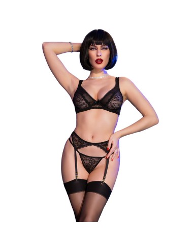 CHILIROSE - CR 4692 ENSEMBLE QUATRE PIÈCES NOIR XL
