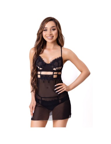 LIVCO CORSETTI FASHION - MAIA 20247 BABYDOLL + STRING NOIR S/M