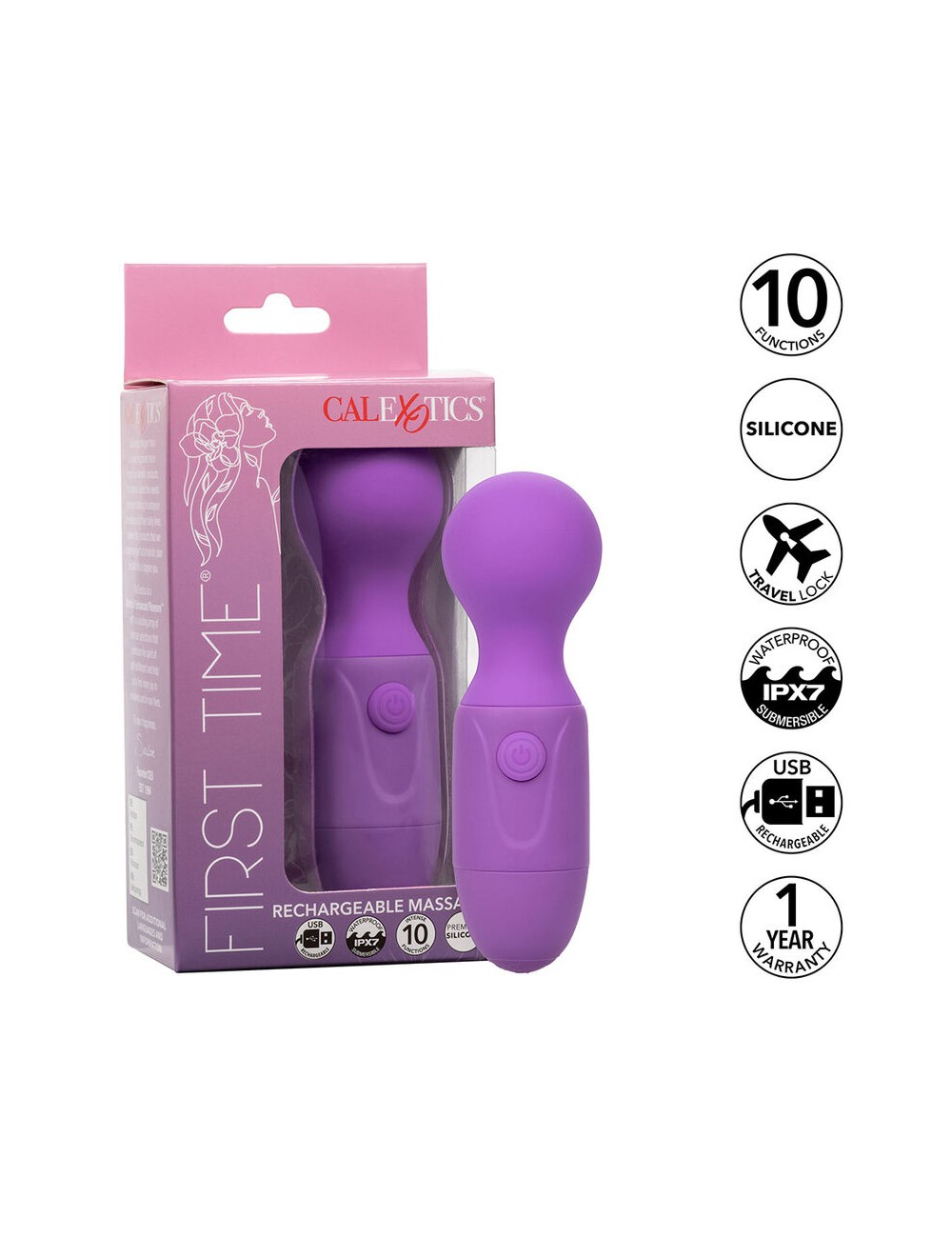 CALEXOTICS - FIRST TIME MASSEUR RECHARGEABLE 10 VIBRATIONS VIOLET CALEXOTICS - FIRST TIME MASSEUR RECHARGEABLE 10 VIBRATIONS VIOLET