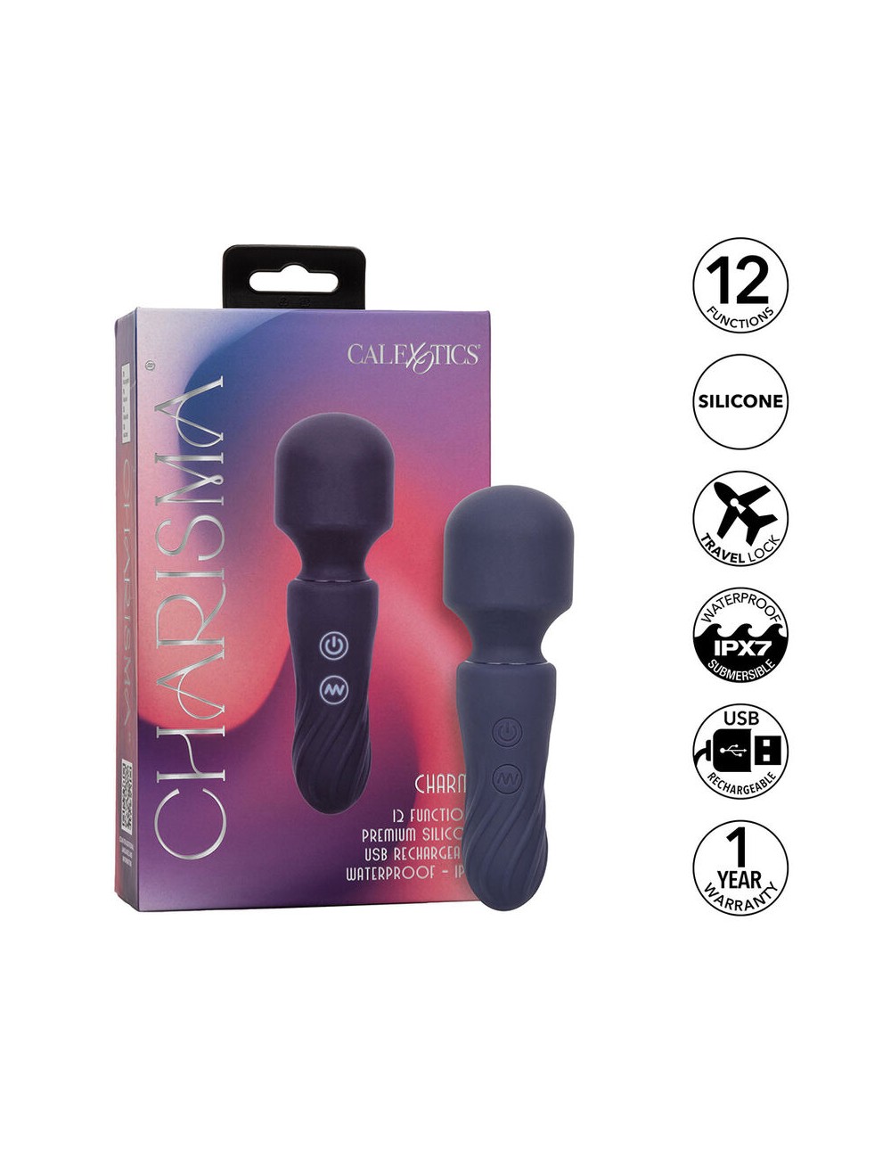 CALEXOTICS - CHARISMA CHARM MASSEUR 12 FONCTIONS VIOLET CALEXOTICS - CHARISMA CHARM MASSEUR 12 FONCTIONS VIOLET