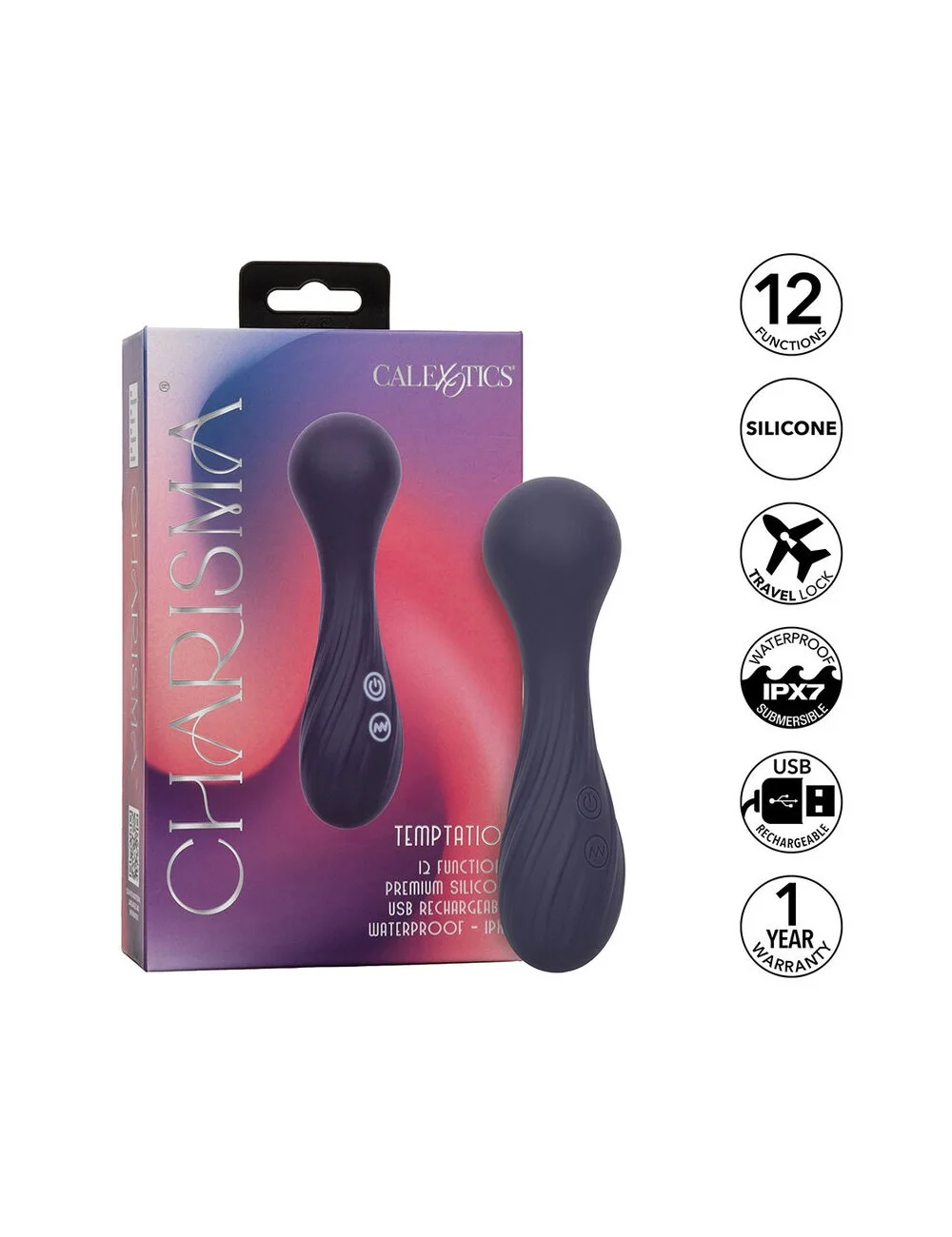 CALEXOTICS - CHARISMA TEMPTATION MASSAGER 12 FUNCTIONS PURPLE CALEXOTICS - CHARISMA TEMPTATION MASSAGER 12 FUNCTIONS PURPLE