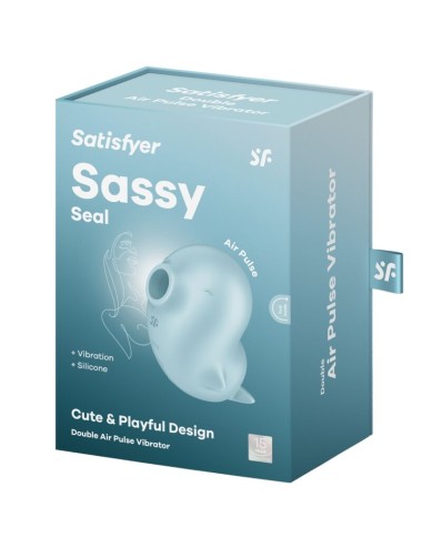 SATISFYER - SASSY SEAL STIMULATOR & VIBRATOR BLUE