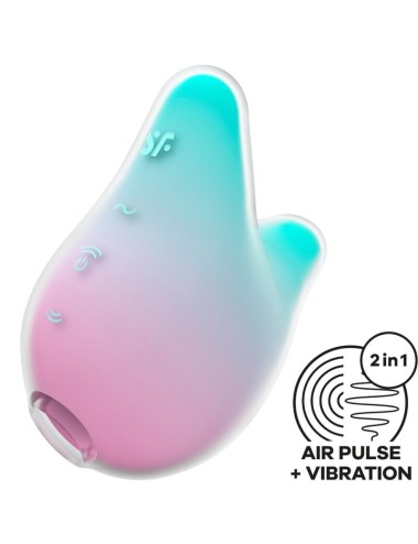 SATISFYER - MERMAID VIBES STIMULATOR & VIBRATOR MINT AND PINK