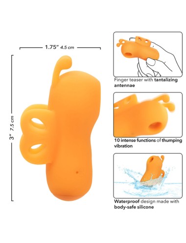 CALEXOTICS - NEON VIBES THE BUZZING VIBE FINGER STIMULATOR 10 VIBRATIONS ORANGE