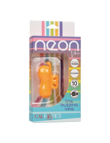 CALEXOTICS - NEON VIBES THE BUZZING VIBE FINGER STIMULATOR 10 VIBRATIONS ORANGE