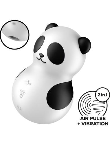 SATISFYER - POCKET PANDA STIMULATOR & VIBRATOR BLACK AND WHITE