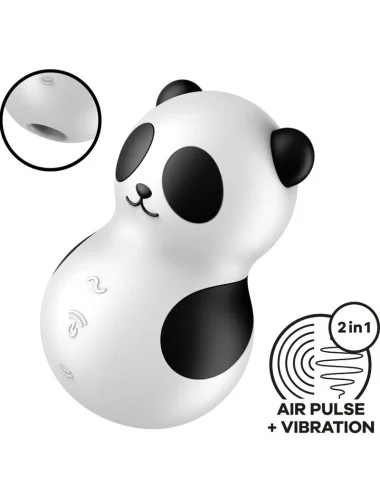 SATISFYER - POCKET PANDA STIMULATOR & VIBRATOR BLACK AND WHITE